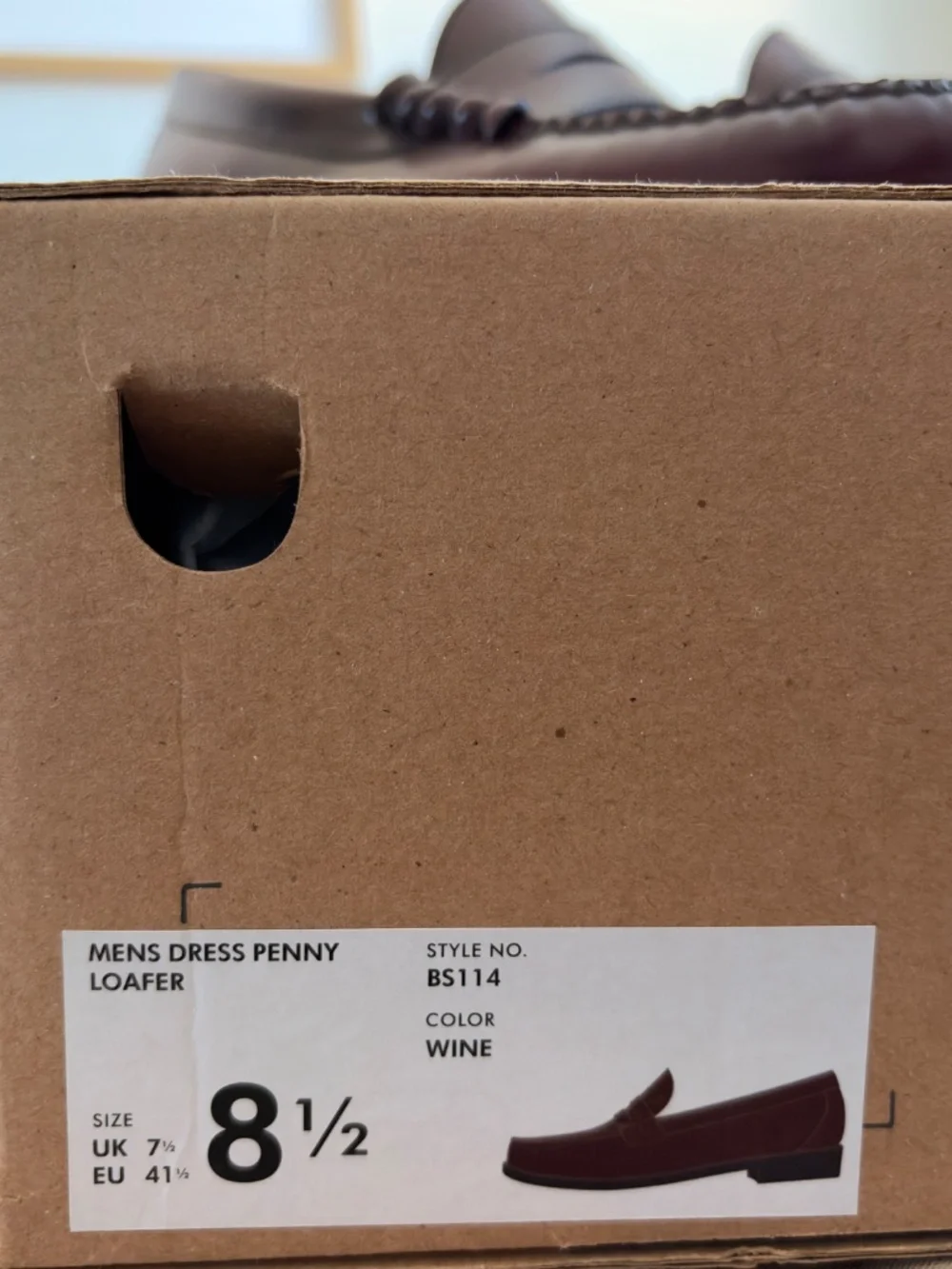 J Crew Men’s Dress Penny Loafer Wine Size 8.5 EU 41.5